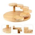 Miniatyrbillede 3 af 4: 1 stk. Stort Træ Serveringsbakke Roterende Trin Kødplade Japansk Sushi Fad
