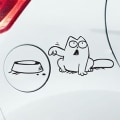 Miniatyrbillede 2 af 5: Kat og skål bilsticker, flere farver