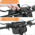 Miniatyrbillede 5 af 5: Sort - 6L Cykelstyr Bag, Vandafvisende Forpose, Stor Kapacitet