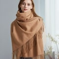 Miniatyrbillede 1 af 5: Uldscarf til kvinder, vinter, kashmir, ensfarvet, vandbølge, alsidig