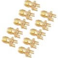 Miniatyrbillede 1 af 5: 10 stk. SMA hun-konnektor base sokkel jack hun koaksial adapter RF PCB montering 50 Ohm messing konnektorer til WiFi antenne radio repeatere forlængerkabel