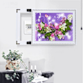 Pikkukuva 2 / 5: #Timanttimaalaussetti 5D DIY, 16x12 tuumaa, Violetit Kukat#