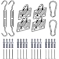 Miniatyrbillede 1 af 4: Solsejl Hardware Kit til Firkantet/Rektangel/Trekantet Solsejl, 5 Tommer Rustfrit Stål Anti-rust Installations Hardware Kit til Udendørs Terrasse Ga