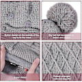 Miniatyrbillede 5 af 5: Dame Vinter Varm Strikket Hue Halsvarmer Sæt, Dobbelt Lag Fleeceforet Beanie Hue, Grå
