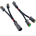 Miniatyrbilde 1 av 5: 2 stk Y-formet Dobbel Utgang Deutsch DT DTP 2-pinners Adaptere Koblinger Splittere Kompatibel med LED Pod Lys, LED Lysbar, LED Arbeidslamper, Tåkelys