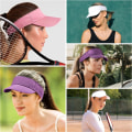 Miniatyrbilde 3 av 5: Unisex Visirhatt (pakke med 5) Justerbar for Tennis, Golf, Løping