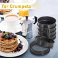 6 stk. Crumpet-ringer, 10 cm doble rullede runde kake-, terte-, kjeks-, egg- og burgerringer i rustfritt stål