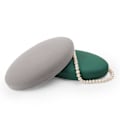 Miniatyrbillede 3 af 5: /#/Perle halskæde æske, oval læder smykkeskrin/#/