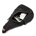 Pikkukuva 5 / 5: Blackretro Rintalaukku Miehille Reppu Naisille Sling Bag Kangas Olkalaukku Satchel Crossbody-laukku