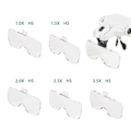 Pikkukuva 2 / 5: Handsfree-suurennuslasit 2 LED-valolla ja 5 vaihdettavalla linssillä, 1.0x - 3.5x