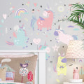 Miniatyrbillede 3 af 5: 4 stk. Vægstickers Enhjørning Vægstickers Mural Dekaler til Soveværelse Stue TV Væggen
