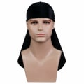 Miniatyrbillede 3 af 7: #(Sort) Fløjl Bandana med ekstra lang hale og brede stropper#