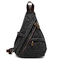 Pikkukuva 1 / 5: Blackretro Rintalaukku Miehille Reppu Naisille Sling Bag Kangas Olkalaukku Satchel Crossbody-laukku