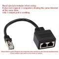 Pikkukuva 2 / 6: #RJ45-uros-2 RJ45-naaras verkkojakaja-kaapeli#