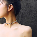 Miniatyrbillede 4 af 5: Enkel besætning hjerte choker halstilbehør enkel temperament