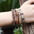 Miniatyrbilde 3 av 5: Enkel retro sett armbånd DIY flettet lær armbånd cocon