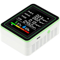 Miniatyrbild 5 av 5: Komplett inomhusluftmätare - Portabel koldioxidmätare med användarvänlig LED-display - Inomhusluftkvalitetsmätare (Vit)