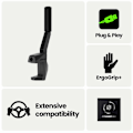 Miniatyrbillede 5 af 6: 32-bit USB PC Håndbremse X4RACE GL-200 til Racing Games sort