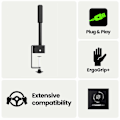 Miniatyrbillede 3 af 6: 32-bit USB PC Håndbremse X4RACE SL-100 til Racing Games sort