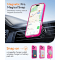 Miniatyrbild 4 av 7: Magnetiskt skal för iPhone 16 Pro Max med fullständigt kameraskydd [Kompatibel med MagSafe] [Genomskinlig matt] Skyddande telefonfodral, Lila Hot Pink iPhone 16 Pro