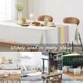Miniatyrbilde 2 av 3: Rektangulært støvtett duk Vaskbar duk Bomull Lin Tassel Kjøkkenbord Buffet Dekorasjon (Gul, 140x220cm)