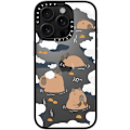 Miniatyrbilde 2 av 5: Kompakt iPhone 16 Pro Max Deksel [Lettvekt / 1,2 m 2X Militær Grad Fallbeskyttelse/Slank] - Kirsebær - Klar Svart Floating Capybara iPhone 16 Pro