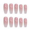 Miniatyrbillede 2 af 5: 1 stk. kunstige negle til neglekunst (60-lange balletpulvergradient) makeup