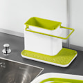 Miniatyrbilde 2 av 7: Vaskeservant-organisator med integrert avløp, holder for svamp, børste, vaskemiddel og oppvaskklut, avtakbar, vanlig størrelse Orange and white