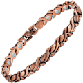Miniatyrbilde 1 av 5: Kobberarmbånd for kvinner 99,99% Solid Kobber Magnetiske Armbånd, Unike X-formede Lenker, Magnetfeltterapi Smykkegaver (Fiskehale)