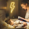 Miniatyrbild 2 av 5: Neonljusskylt för väggdekor, USB eller batteridriven blå LED-blixtljusskyltar för sovrum, barnrum, vardagsrum, bar, fest - varm vit