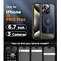 Pikkukuva 2 / 7: Magneettinen iPhone 16 Pro Max -kotelo, [Sisäänrakennettu näkymätön jalusta][Yhteensopiva MagSafe-tekniikan kanssa] [Sotilastason iskunkestävä] Ohut läpikuultava Gray iPhone 15 Pro Max