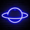 Miniatyrbillede 1 af 5: Planet Neon Lys - Cool Blå Planet Led Skilt til Vægdekoration - Hængende Saturn LED Lys - Planet Lys til Soveværelse, Spillerum (blå)