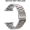 Pikkukuva 3 / 7: Yhteensopiva Apple Watch -ranneke 38mm-40mm/42mm-44mm Vaihdettava ruostumattomasta teräksestä valmistettu metalliranneke 38-40mm hopea