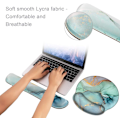 Miniatyrbillede 2 af 5: Keyboard Håndledsstøtte og Mus Håndledsstøtte Mussemåtte Sæt, Ergonomisk Hævnet Hukommelsesskum til Nem Skrivning & Smertelindring (Grøn MaREle)