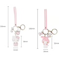 Miniatyrbillede 3 af 5: 2 stk. Søde Kawaii Tilbehør Anime Nøglering Sød Nøglering Nøglering Nøglepung Håndtaske Bilcharms - My Melody+KT Cat