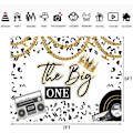 Pikkukuva 4 / 5: Hip Hop 1. syntymäpäivän tausta 7x5ft Leopardi Meidän Notorious on The Big One -juhlan koristelu Vanhan koulun syntymäpäivän taustabanneri Rekvisiitta