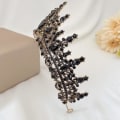 Miniatyrbillede 5 af 5: Brud Krone Legering Hår Ornament Bryllupskjole Rhinestone Hårbånd Elektroplet Fødselsdagskrone Middag Bryllup Hovedbeklædning (Sort)