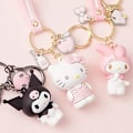 Miniatyrbillede 5 af 5: 2 stk. Søde Kawaii Tilbehør Anime Nøglering Sød Nøglering Nøglering Nøglepung Håndtaske Bilcharms - My Melody+KT Cat