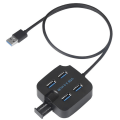 Miniatyrbillede 1 af 7: USB3.0 4-port HUB 4-port Hub USB-splitter Telefonholder 3.0hub Super Speed Splitter 5Gbs-Sort 3.0
