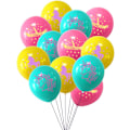 Miniatyrbilde 1 av 3: Enhjørning Ballonger, Flerfarget Enhjørning Festballonger for Jenter Bursdagsfest Dekorasjon, Enhjørning Festutstyr, 12stk Gul Blå Rosa