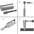 Miniatyrbillede 4 af 5: 7-19mm Universal Nøglesæt Hoved Stikdåse Ratchet Bøsning Nøgle Magiske Håndværktøjer W/Adapter /Blå
