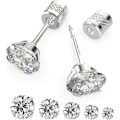 Miniatyrbillede 1 af 5: Dames Hypoallergeniske Ørestikker i Rustfrit Stål med Cubic Zirconia, CZ Ørestikker til Mænd 5 par 4-8mm