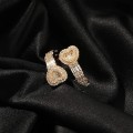 Miniatyrbillede 4 af 5: Guld Hjerte Ringe til Kvinder Bling Iced Out Ringe Cubic Zirconia Diamant Ring Mænd Kvinder Rhinestone Ring Forlovelse Bryllup Løfte Ring