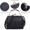 Miniatyrbillede 2 af 5: Retro hul håndtaske til kvinder Læder skuldertaske Aften clutch taske Kys lås lukning Crossbody taske pung