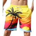 Miniatyrbild 1 av 5: Badbyxor för män, strandshorts, snabbfintorkande badkläder, semestershorts (storlek: L)