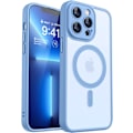Pikkukuva 1 / 7: Magneettinen suojakotelo iPhone 16 Pro Max -puhelimelle täydellä kamerasuojauksella [Yhteensopiva Magsafen kanssa] [Läpikuultava matta] Suojaava puhelinkotelo, Hot Pink Light Blue iPhone 13 Pro