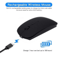Miniatyrbilde 6 av 7: Gjenladbar Bluetooth-mus kompatibel med Mac Laptop Trådløs Bluetooth-mus kompatibel med Windows Laptop-svart