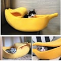 Miniatyrbild 4 av 5: Vintervarm husdjurskennel bananformad mjuk katt söt varm sängmatta vinterbanan kattkennel för kattälskare och husdjursägare present,S