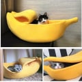 Miniatyrbillede 4 af 5: Vinter varm kæledyrs kennel banan form blød kat sød varm seng måtte vinter banan kat kennel til katteelskere og kæledyrsejer gave,S
