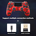 Miniatyrbillede 4 af 5: Trådløs Game Controller Controller Bluetooth Dual Head Gamepad Joystick Gamepad kompatibel med Game Console 4-rød camouflage